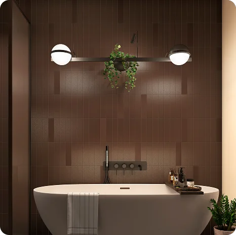 Ceramica Ribesalbes — ванная с бордовой плиткой