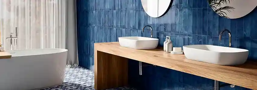 Kerlife Ceramica — ванная с круглым зеркалом